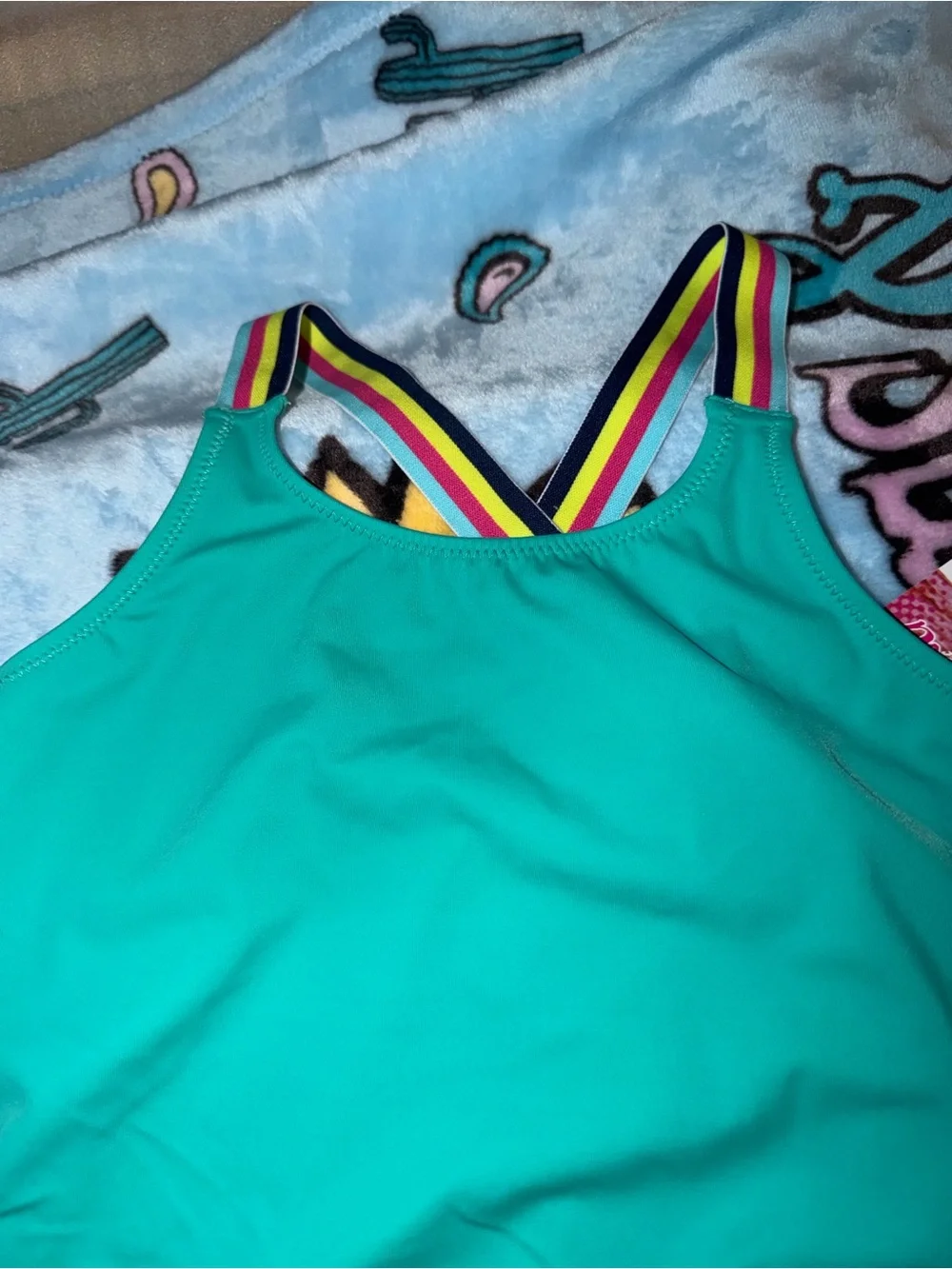 OKANU Maggie Swim suit in Atlantis Teal kids size 14